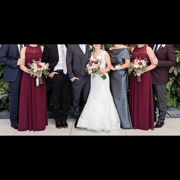 2 Bill Levkoff dresses #1165 in Wine (size 8). - Picture 6 of 6